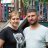 Ukrainian couple stand in front of a children's playground