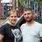 Ukrainian couple stand in front of a children's playground